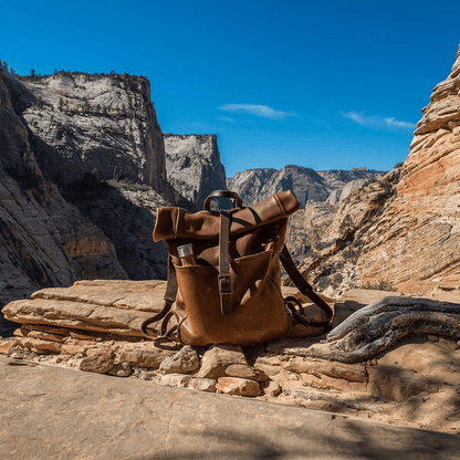 GRANT LEATHER ROLL TOP RUCKSACK BACKPACK