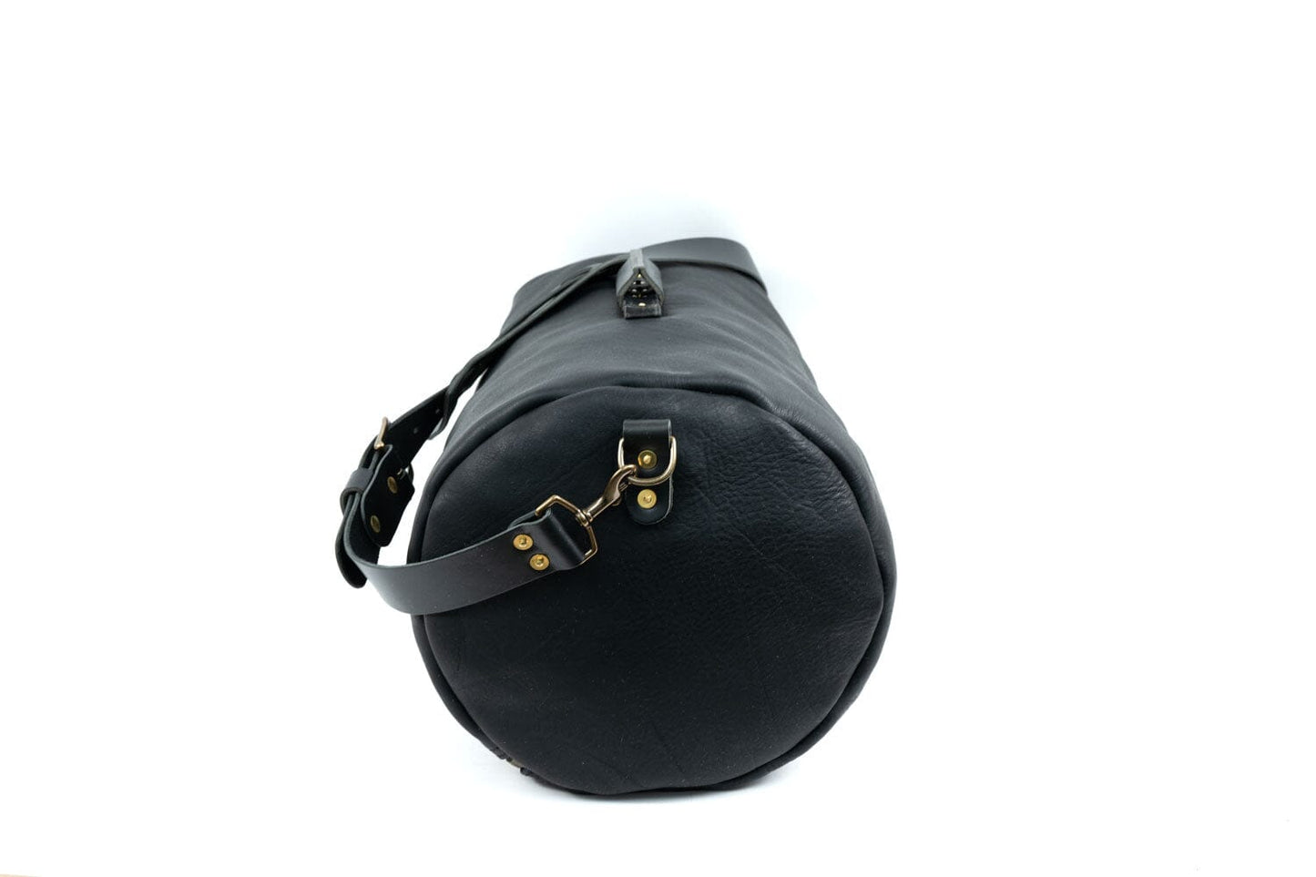 GUNNAR ZIPPERED LEATHER DUFFLE BAG - MILITARY STYLE DUFFLE BAG