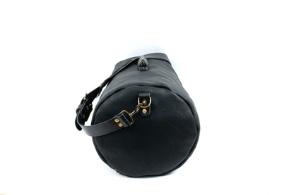 GUNNAR ZIPPERED LEATHER DUFFLE BAG - MILITARY STYLE DUFFLE BAG