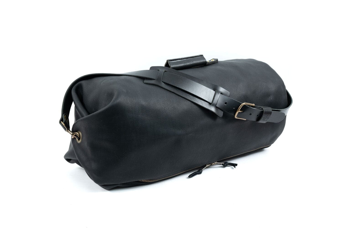 GUNNAR ZIPPERED LEATHER DUFFLE BAG - MILITARY STYLE DUFFLE BAG