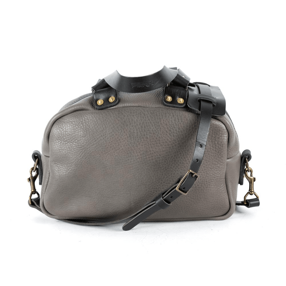 HOFFMAN LEATHER CROSSBODY BAG - LEAD GRAY