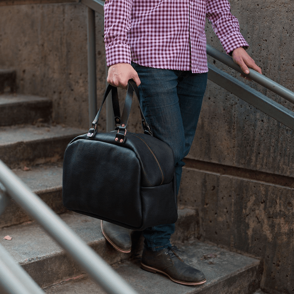 HOFFMAN LEATHER WEEKENDER DUFFLE BAG - IN STOCK