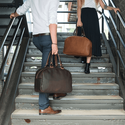 HOFFMAN LEATHER WEEKENDER DUFFLE BAG - IN STOCK