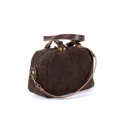HOFFMAN LEATHER CROSSBODY BAG - CHOCOLATE SUEDE