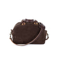 HOFFMAN LEATHER CROSSBODY BAG - CHOCOLATE SUEDE