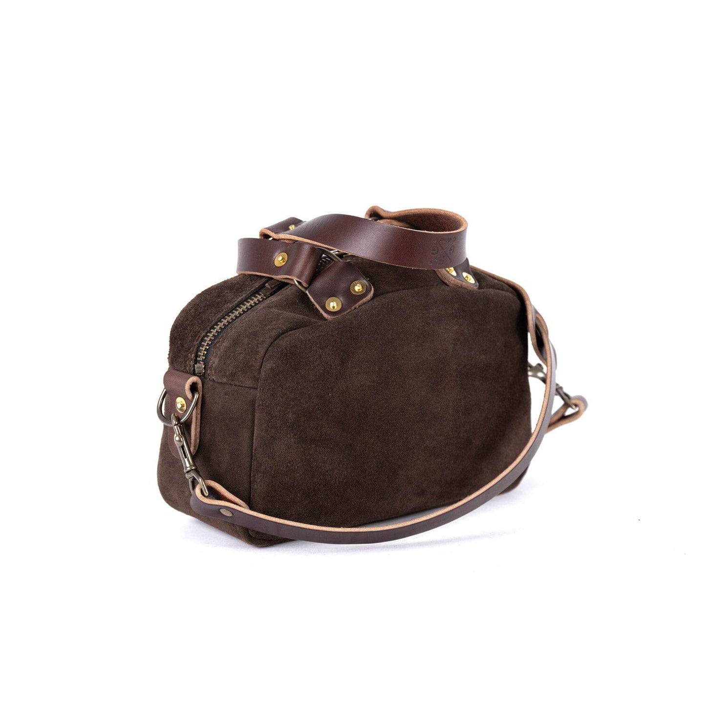 HOFFMAN LEATHER CROSSBODY BAG - MINI - CHOCOLATE SUEDE