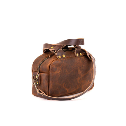 HOFFMAN LEATHER CROSSBODY BAG - MINI - HICKORY BISON
