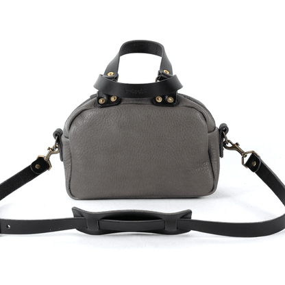 HOFFMAN LEATHER CROSSBODY BAG - MINI - LEAD GRAY