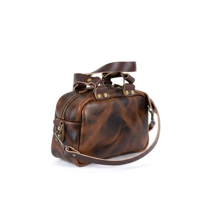 HOFFMAN LEATHER CROSSBODY BAG - MINI - RUSTIC PECAN