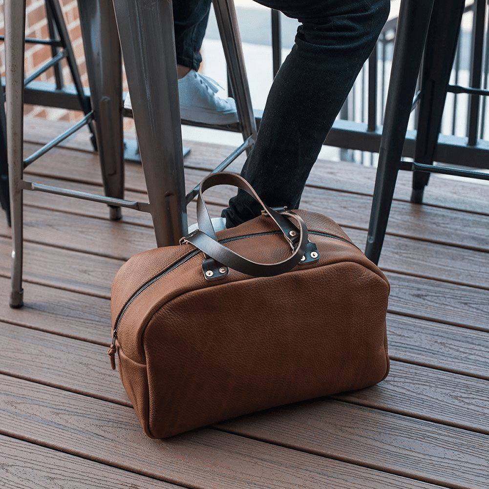 HOFFMAN LEATHER WEEKENDER DUFFLE BAG - IN STOCK