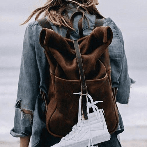 canvas leather roll top backpack Go Forth Goods Grant Leather Roll Top Rucksack Backpack