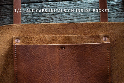 AVERY LEATHER TOTE BAG - SMALL - SMOKEY BLUE