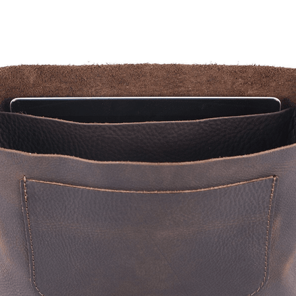KINDLE LEATHER SATCHEL - RUSTIC PECAN