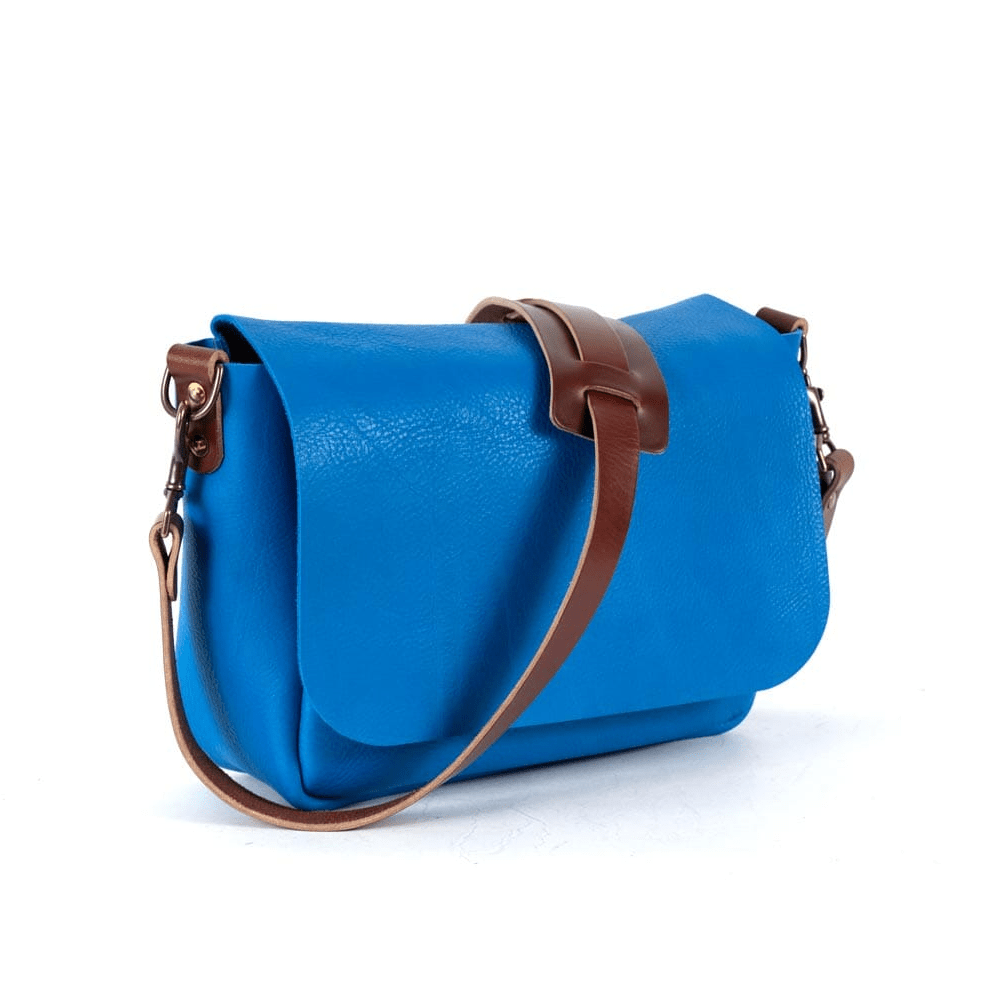 KINDLE LEATHER SATCHEL - OCEAN BLUE