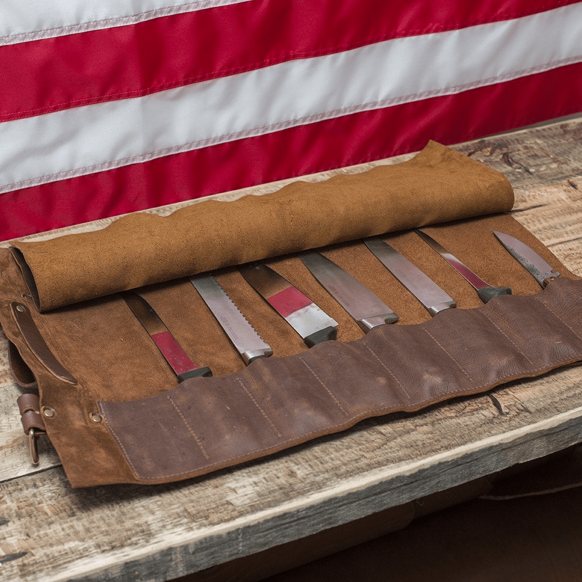 LEATHER KNIFE ROLL