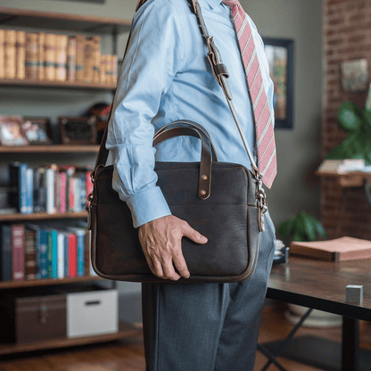 MARTIN THIN LEATHER BRIEFCASE - IN STOCK