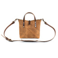 AVERY LEATHER TOTE BAG - MINI CROSSBODY - TOBACCO