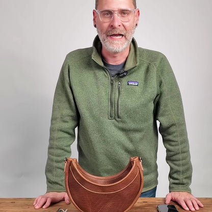 NOLA LEATHER CRESCENT BAG - SMALL