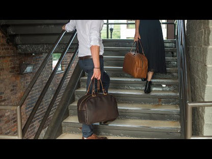 HOFFMAN LEATHER WEEKENDER DUFFLE BAG