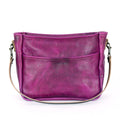 RENNIE LEATHER SHOULDER BAG - LARGE - GRAPE BISON