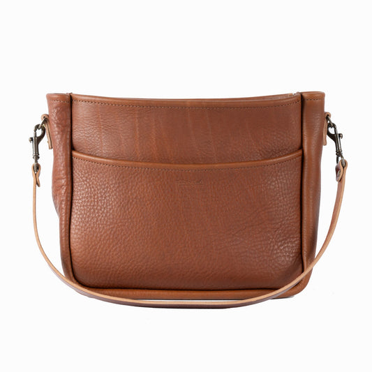 RENNIE LEATHER SHOULDER BAG - LARGE - SADDLE