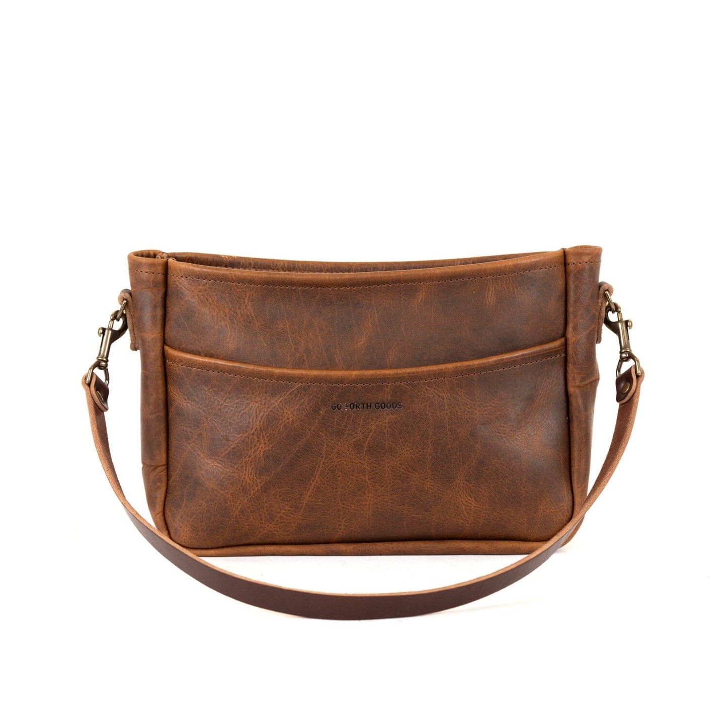 RENNIE LEATHER SHOULDER BAG - LARGE - HICKORY BISON