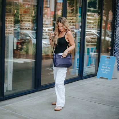 RENNIE LEATHER SHOULDER BAG - MEDIUM - VIOLET - IN STOCK