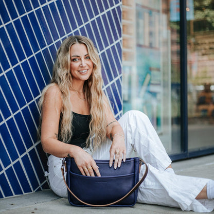 RENNIE LEATHER SHOULDER BAG - MEDIUM - VIOLET - IN STOCK