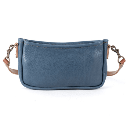 RENNIE LEATHER SHOULDER BAG - SMOKEY BLUE
