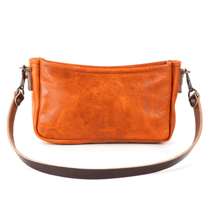 RENNIE LEATHER SHOULDER BAG - TANGERINE BISON