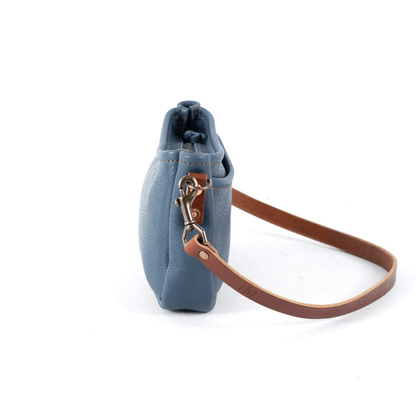 RENNIE LEATHER SHOULDER BAG - SMOKEY BLUE