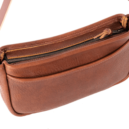 RENNIE LEATHER SHOULDER BAG - INDIGO BISON