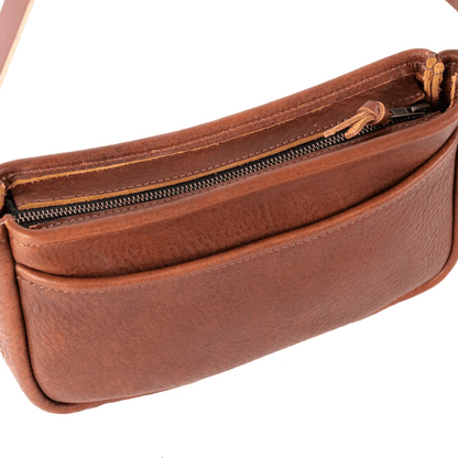 RENNIE LEATHER SHOULDER BAG - SADDLE