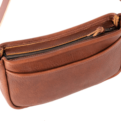 RENNIE LEATHER SHOULDER BAG -  JADE BISON