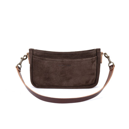 RENNIE LEATHER SHOULDER BAG - CHOCOLATE SUEDE
