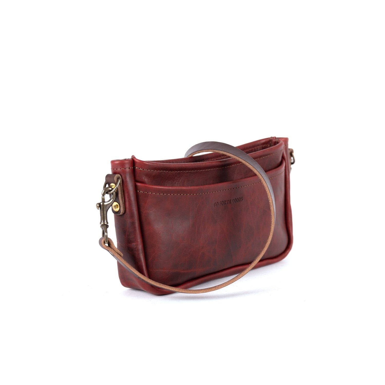 RENNIE LEATHER SHOULDER BAG - WINE BISON | MOCHA STRAPS – Go Forth