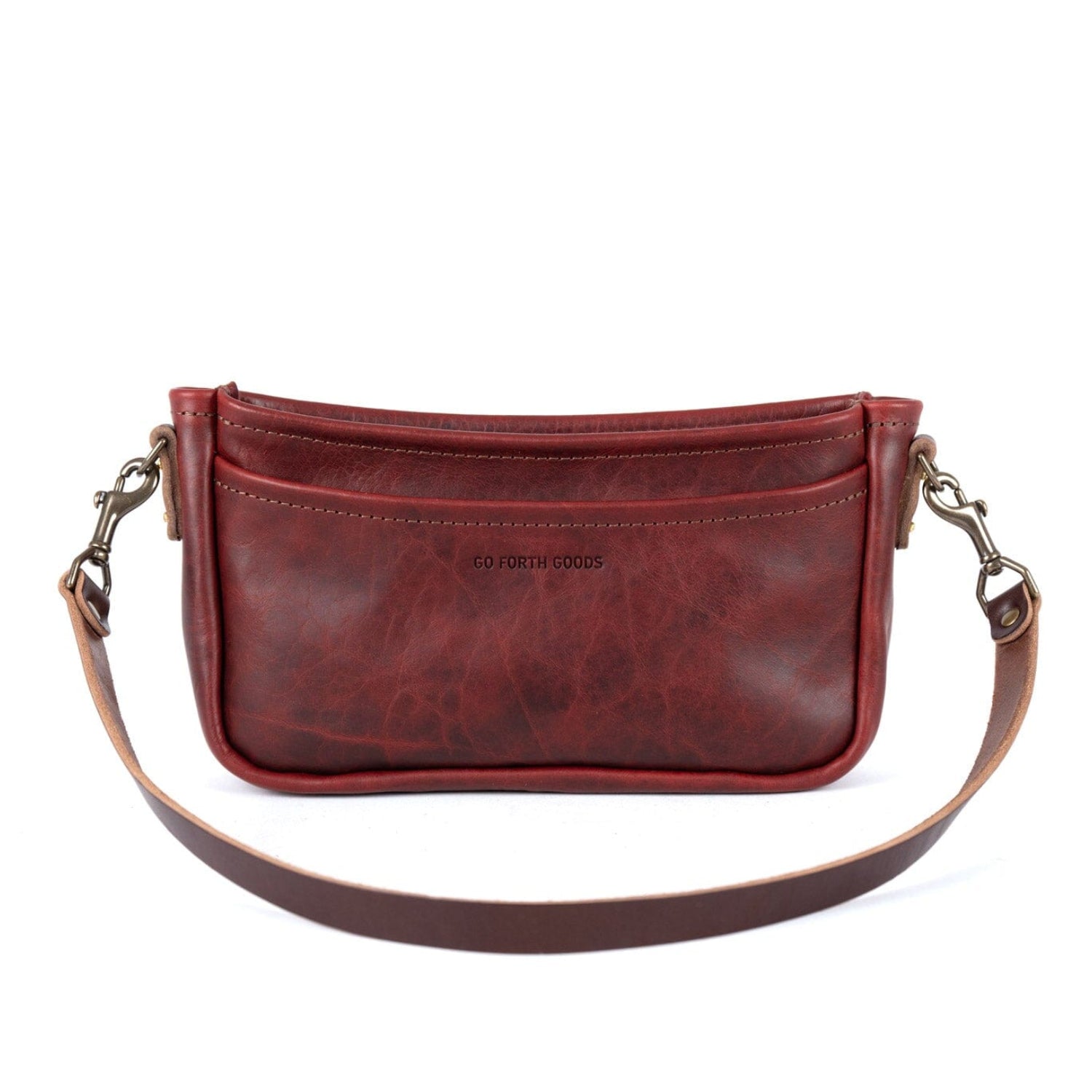 RENNIE LEATHER SHOULDER BAG - WINE BISON | MOCHA STRAPS – Go Forth