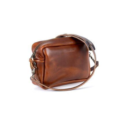 SARAH LEATHER CROSSBODY - CHESTNUT - IN STOCK