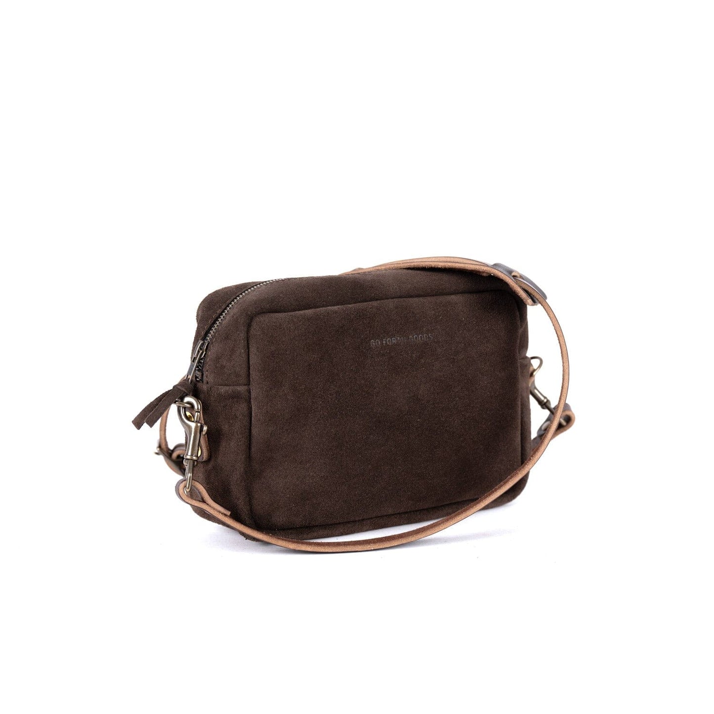 SARAH LEATHER CROSSBODY - CHOCOLATE SUEDE - IN STOCK