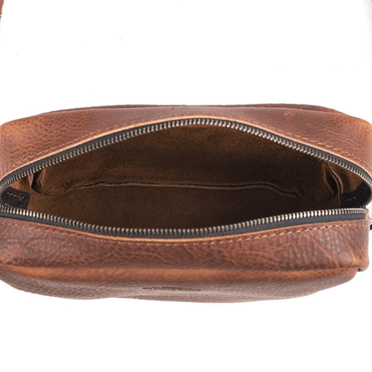 SARAH LEATHER CROSSBODY - LEAD GRAY