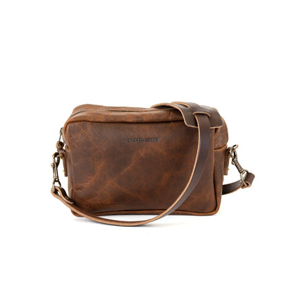 SARAH LEATHER CROSSBODY - MEDIUM - HICKORY BISON
