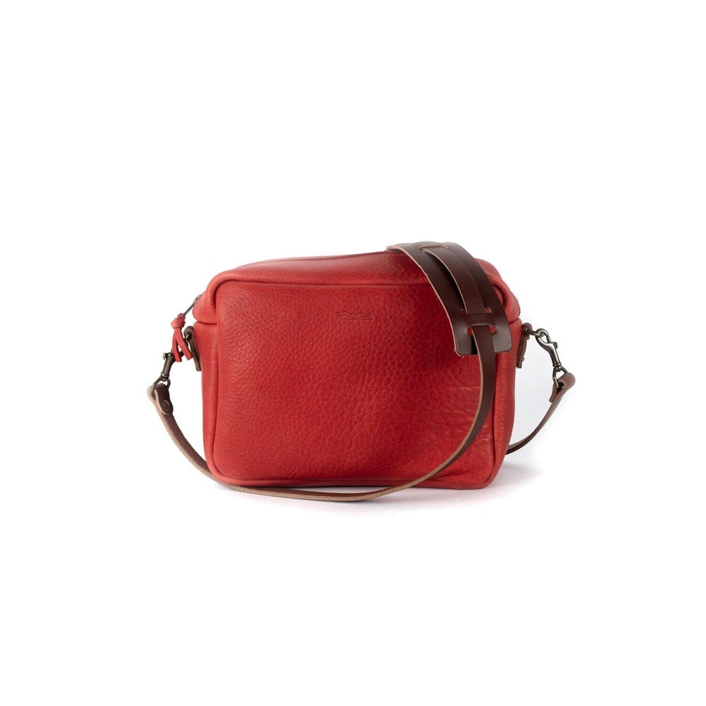 SARAH LEATHER CROSSBODY - LARGE - CRIMSON