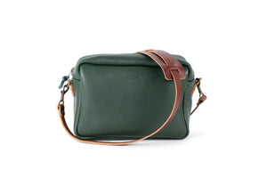 SARAH LEATHER CROSSBODY - LARGE - FOREST GREEN