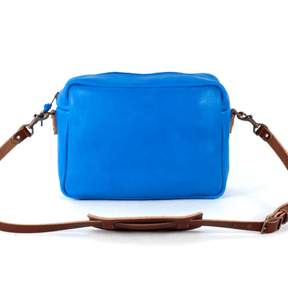 SARAH LEATHER CROSSBODY - LARGE - OCEAN BLUE