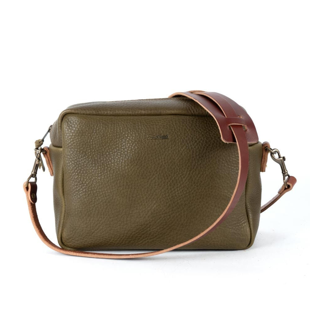 SARAH LEATHER CROSSBODY - LARGE - OLIVE