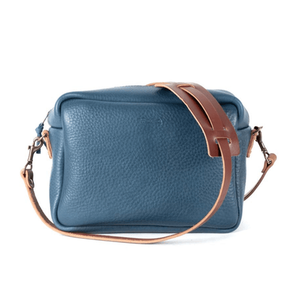 SARAH LEATHER CROSSBODY - LARGE - SMOKEY BLUE