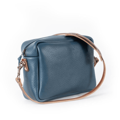 SARAH LEATHER CROSSBODY - LARGE - SMOKEY BLUE