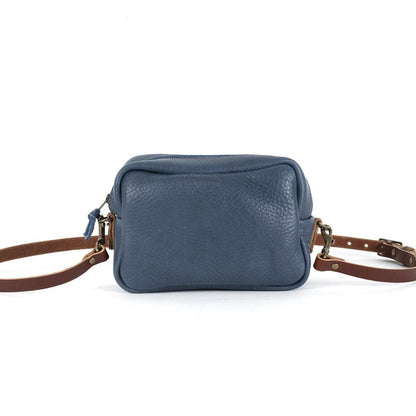 SARAH LEATHER CROSSBODY - SMOKEY BLUE