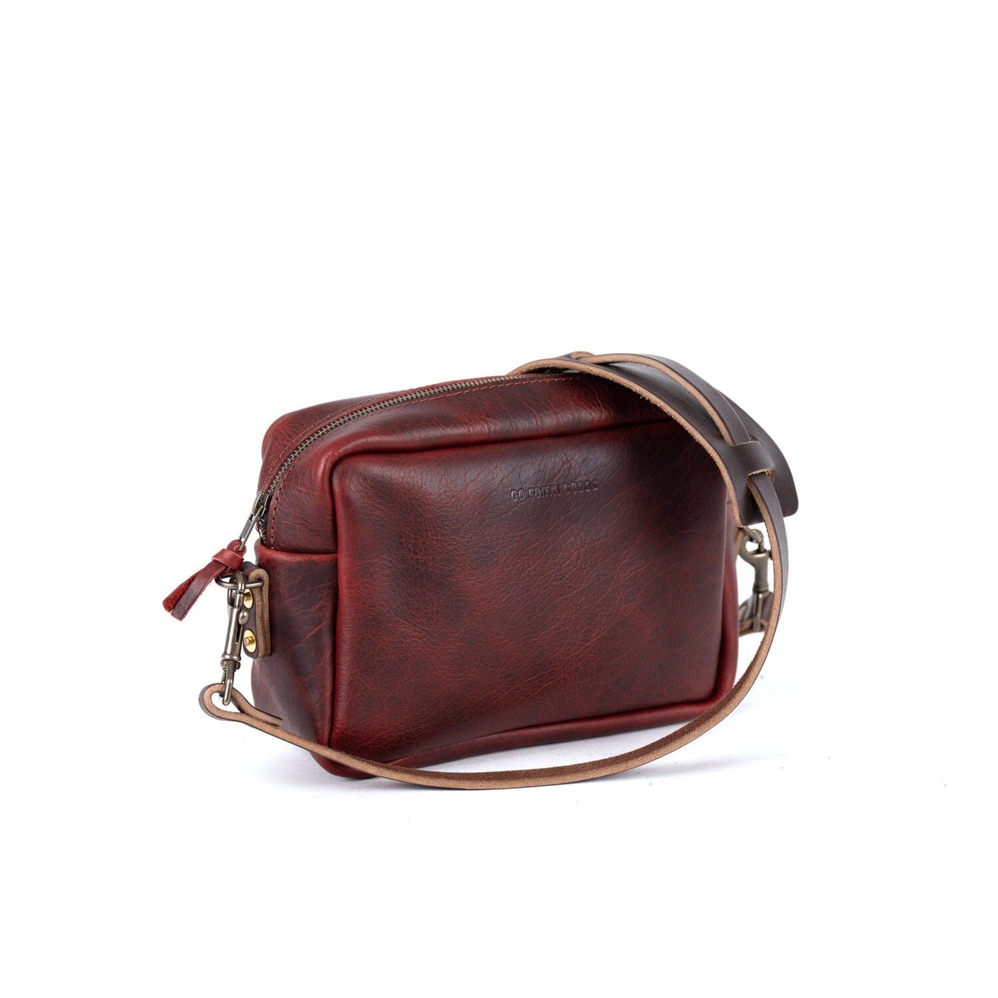 SARAH LEATHER CROSSBODY - WINE BISON