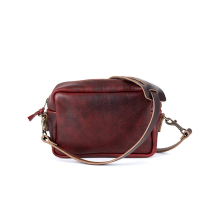 SARAH LEATHER CROSSBODY - MEDIUM - WINE BISON